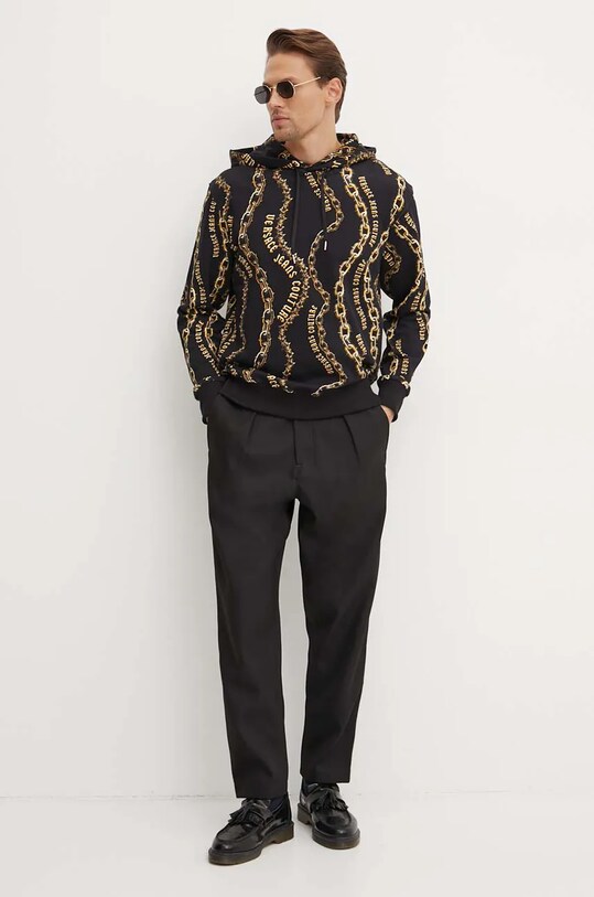 Хлопковая кофта Versace Jeans Couture 77GAI3H0.FS160 чёрный AW24