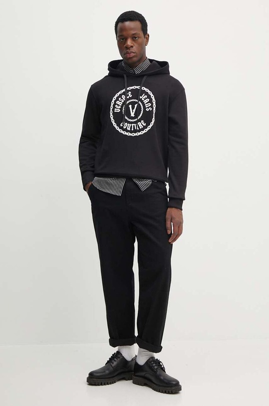 Versace Jeans Couture hanorac de bumbac 77GAIT03.CF00T negru AW24