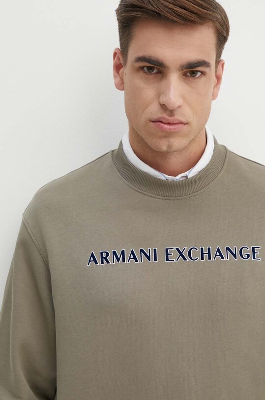 Armani Exchange hanorac de bumbac bej 6DZMBA.ZJADZ