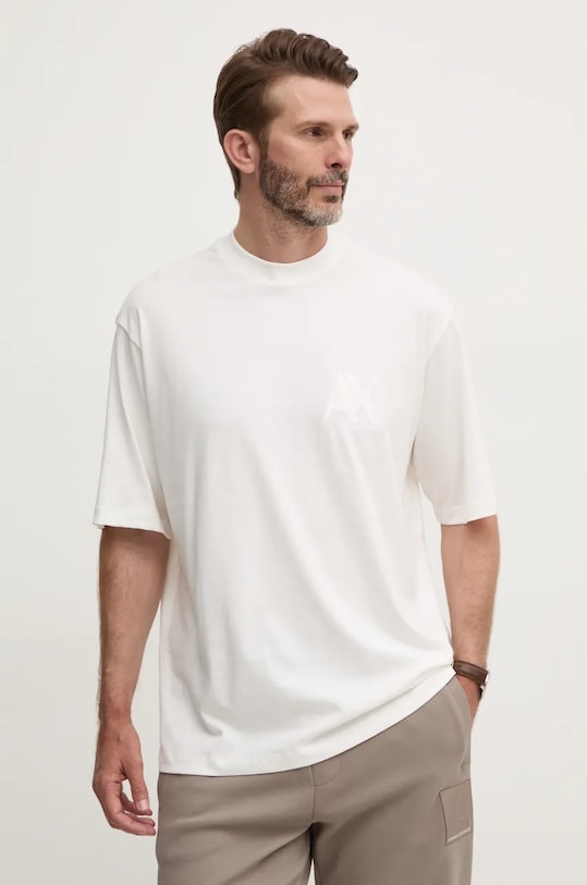 Bavlnené tričko Armani Exchange relaxed biela 6DZMJF.ZJLFZ