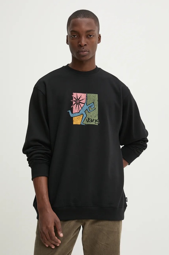 Vans hanorac de bumbac print negru VN000HPRBLK1