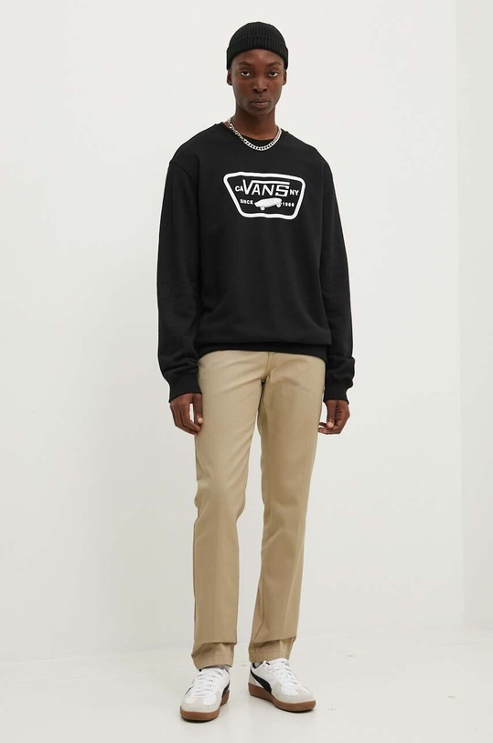 Pamučna dukserica Vans VN000JSHBLK1 crna AW24