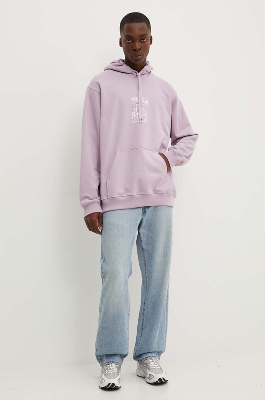 Bavlnená mikina Vans VN000JE7D451 fialová AW24
