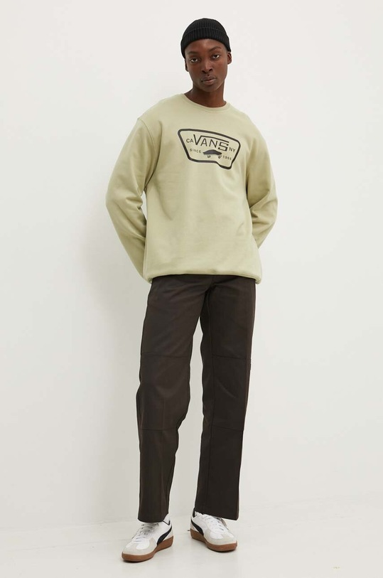 Vans hanorac de bumbac VN000JSHD3Z1 verde AW24
