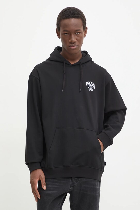 Bavlnená mikina Vans VN000KVUBLK1 čierna AW24