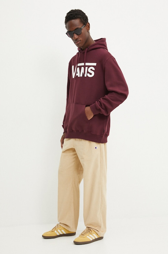 Vans pamut melegítőfelső pamut burgundia VN000HNXK1O1