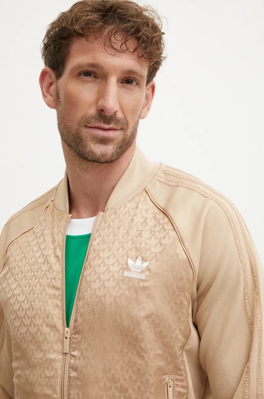 Mikina adidas Originals bez kapuce béžová IX6734