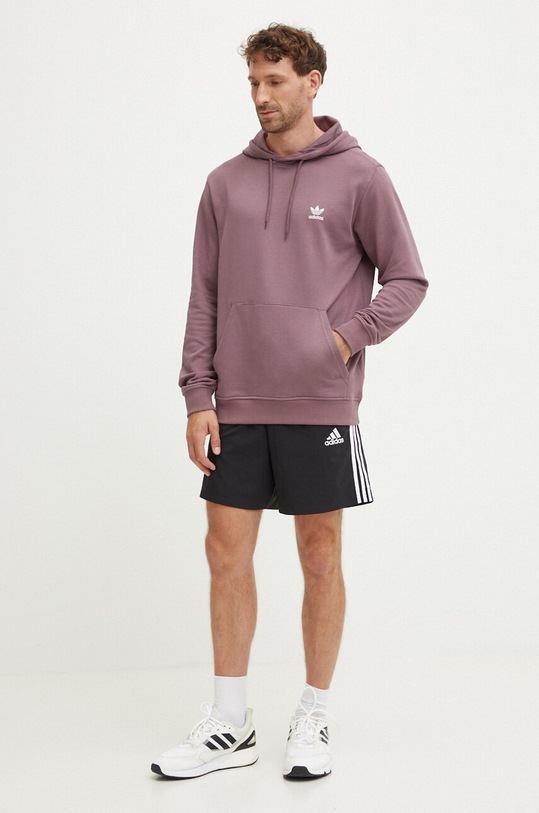 Pamučna dukserica adidas Originals IX7673 ljubičasta AW24