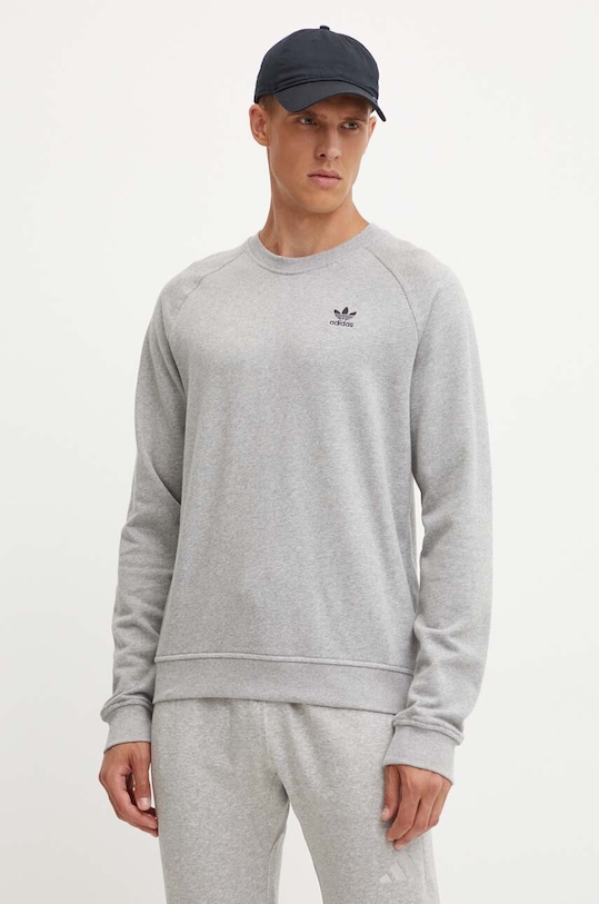 Pamučna dukserica adidas Originals pamuk siva IX7677