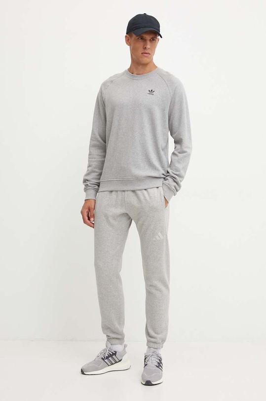 Pamučna dukserica adidas Originals IX7677 siva AW24