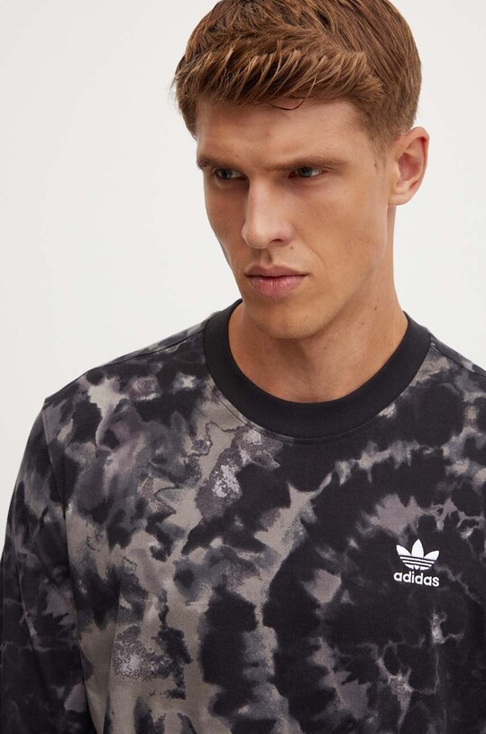 Хлопковый лонгслив adidas Originals чёрный IZ2509