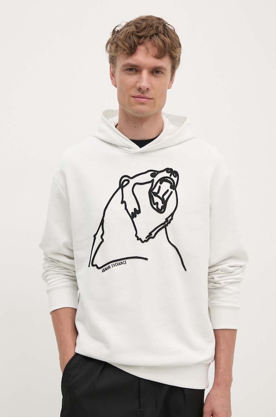 Armani Exchange hanorac de bumbac imprimeu alb XM000041.AF10858