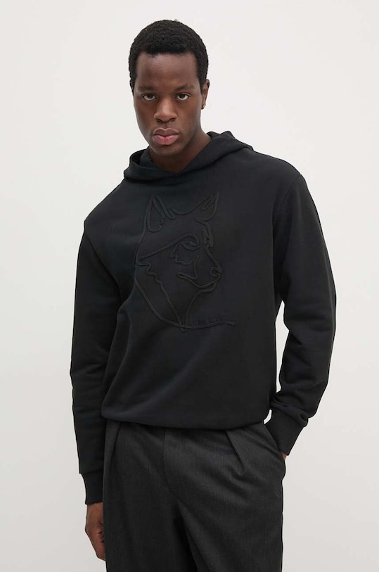 Bavlněná mikina Armani Exchange s kapucí černá XM000041.AF10858