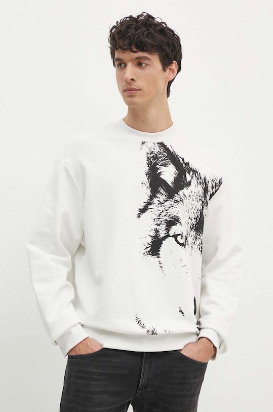 Armani Exchange bluza bawełniana wzorzyste biały XM000042.AF10858