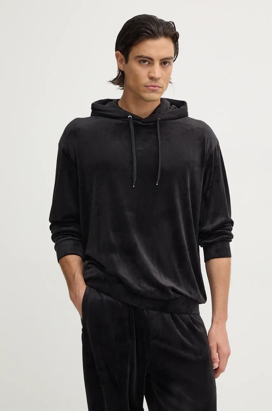 Dukserica od velura Armani Exchange s kapuljačom crna XM000054.AF10168