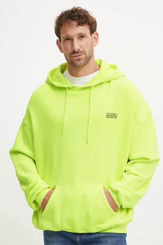 American Vintage bluza z kapturem żółty MIZU03FH24