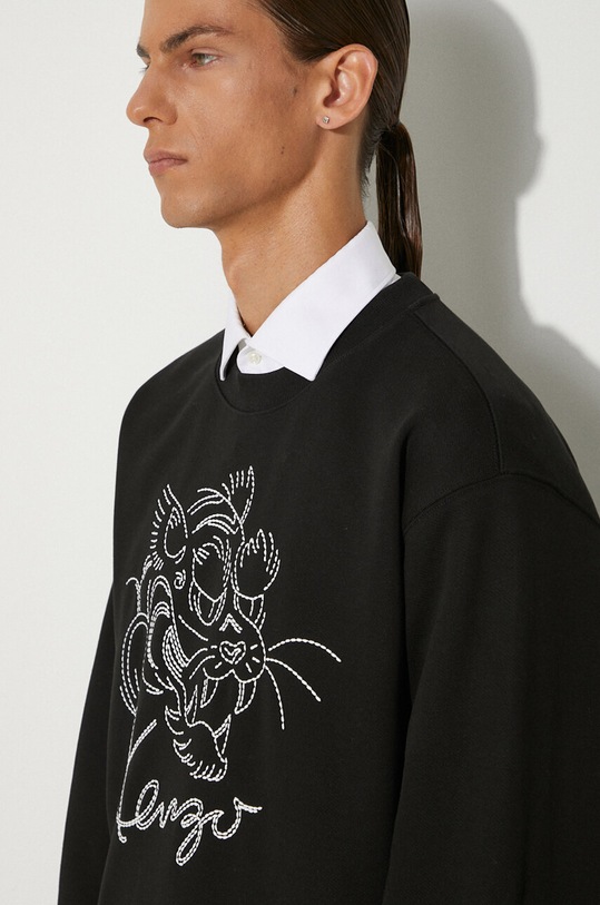 Kenzo bluza bawełniana Gots Star Tiger Emb Classic FE65SW2184MG.99J czarny