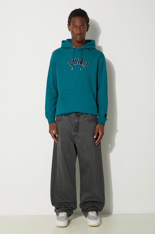 Pamučna dukserica Puma Classics Play Paris Hoodie 626766 tirkizna AW24