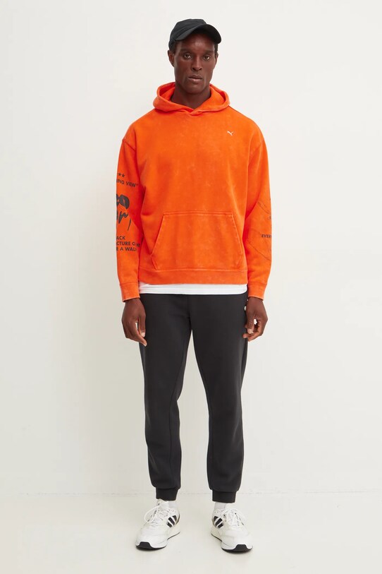 Bavlnená mikina Puma UNTERGRUND 626664 oranžová AW24