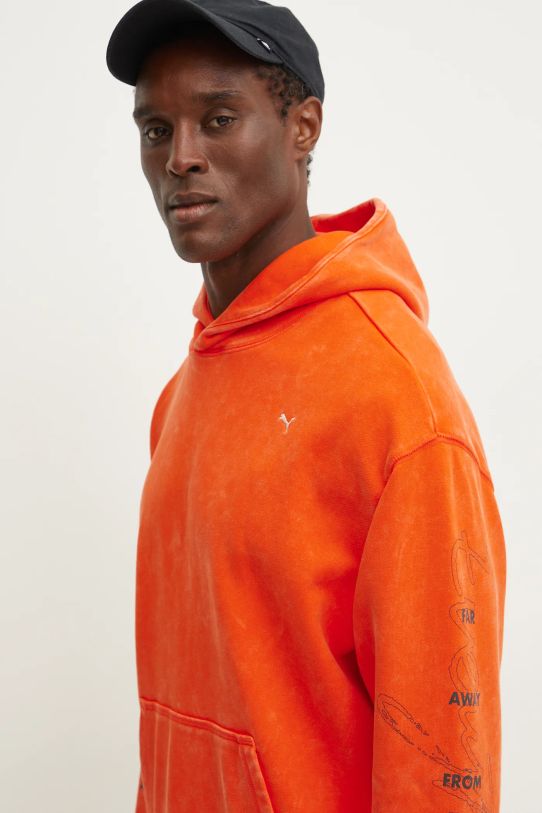 Bavlnená mikina Puma UNTERGRUND oranžová 626664