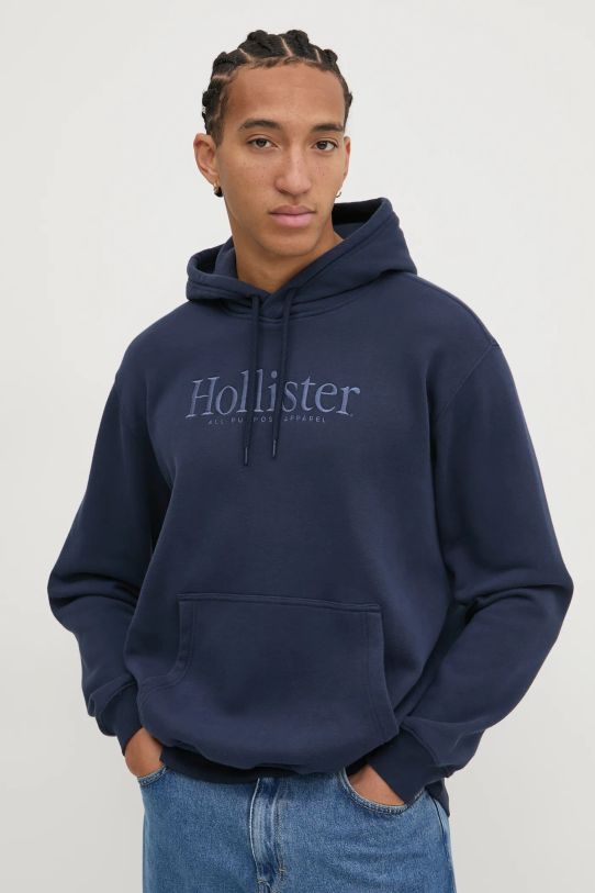 Суичър Hollister Co. с качулка тъмносин KI322.4140.200