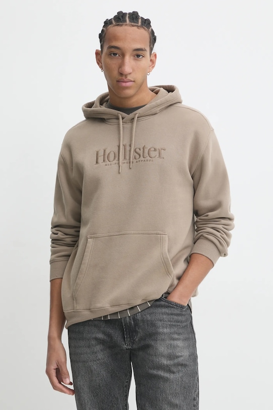 Mikina Hollister Co. s kapucňou béžová KI322.4140.400