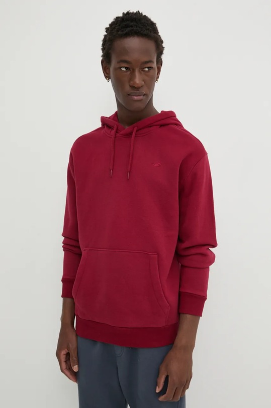 Μπλούζα Hollister Co. με κουκούλα μπορντό KI322.4153.520