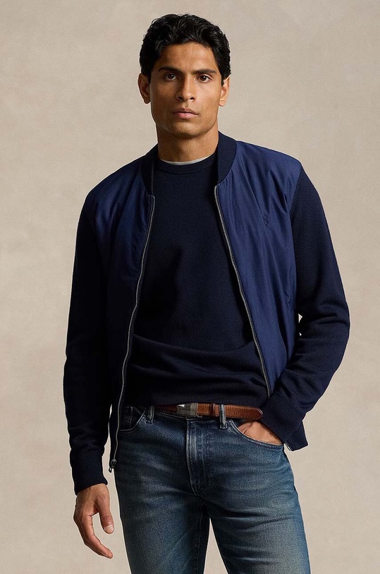 Polo Ralph Lauren felpa in misto lana senza blu navy 710951113