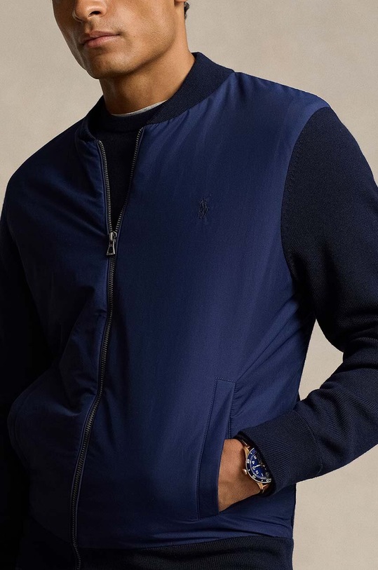 Polo Ralph Lauren felpa in misto lana blu navy 710951113