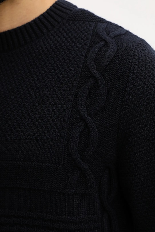 Barbour sweter wełniany MKN1605 granatowy