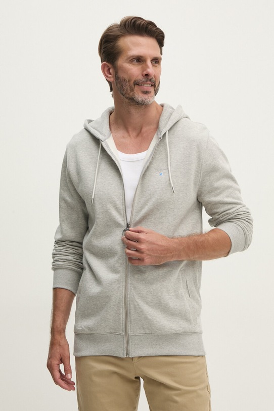 Barbour bluza bawełniana bawełna szary MOL0649