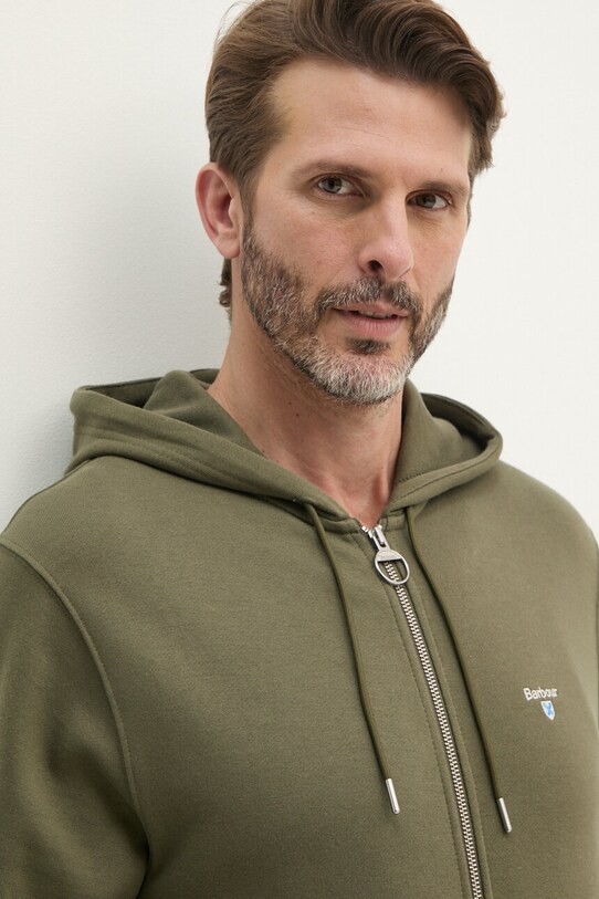 Хлопковая кофта Barbour зелёный MOL0649