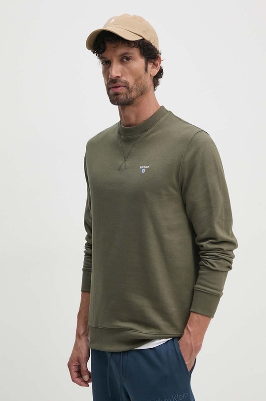 Barbour bluza bawełniana bawełna zielony MOL0643