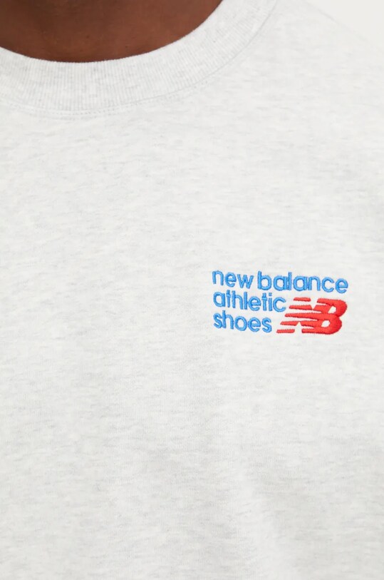 New Balance hanorac de bumbac Athletics Premium Logo Crew MT41547AHH gri