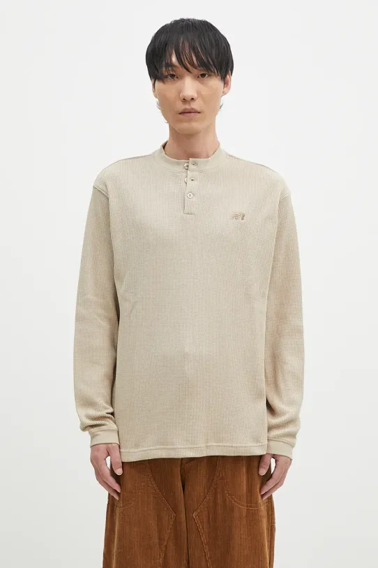 New Balance longsleeve Waffle Knit Long Sleeve Henley uni bej MT43514SOT