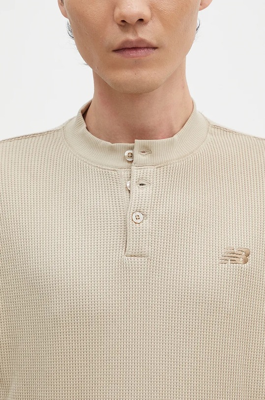 New Balance longsleeve Waffle Knit Long Sleeve Henley bej MT43514SOT