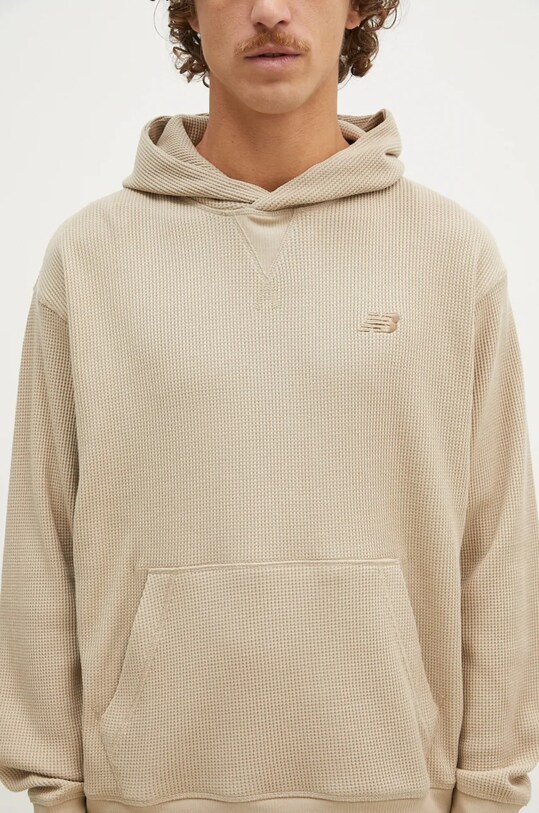 New Balance felpa Waffle Knit Hoodie beige MT43519SOT
