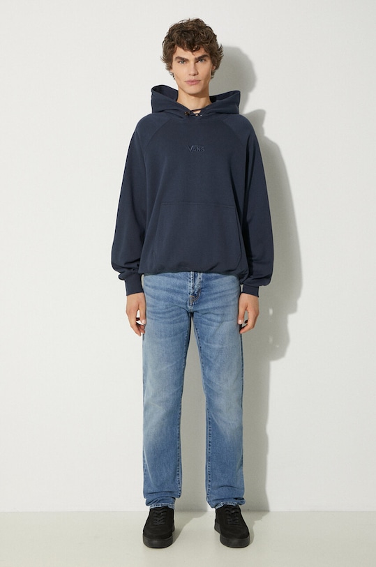 Vans hanorac de bumbac Premium Classics LX Hoodie Fleece VN000GZ1D6Q1 bleumarin AW24