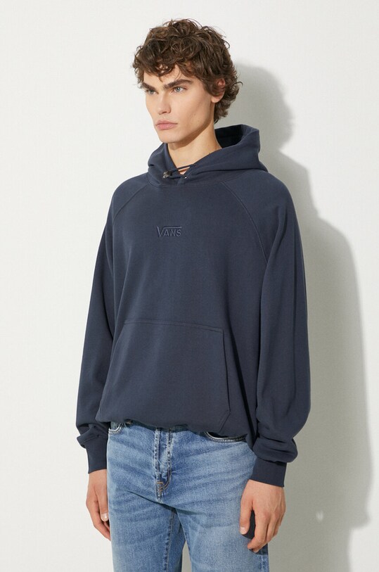 Vans felpa in cotone Premium Classics LX Hoodie Fleece blu navy VN000GZ1D6Q1