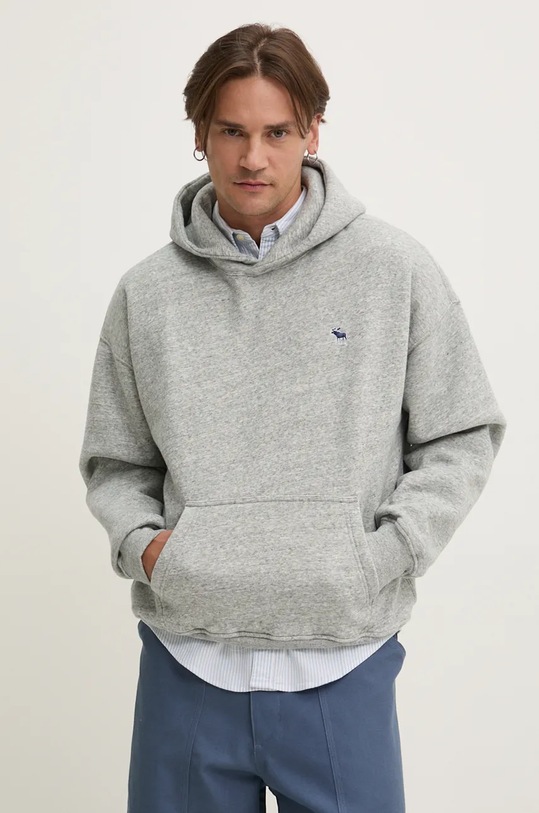 Μπλούζα Abercrombie & Fitch με κουκούλα γκρί KI122.4259.110