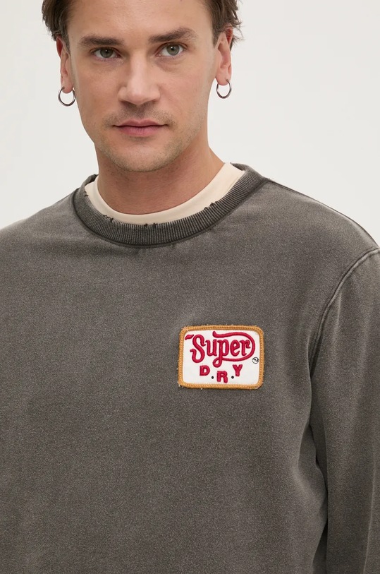 Superdry hanorac de bumbac imprimeu gri M2014111A.AFB