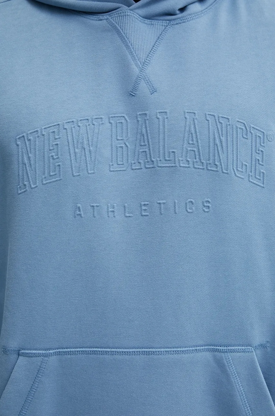 Bavlnená mikina New Balance MT43500HEB modrá