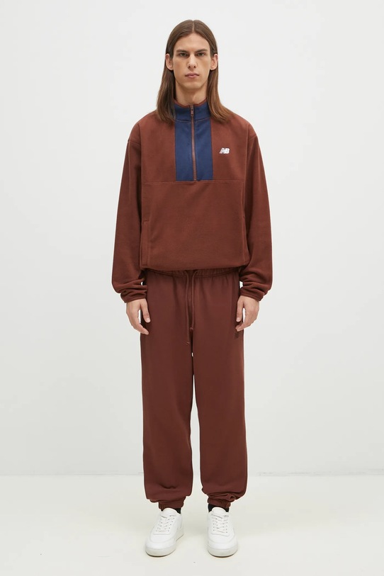 Φλις μπουφάν New Balance MT43518ROK καφέ