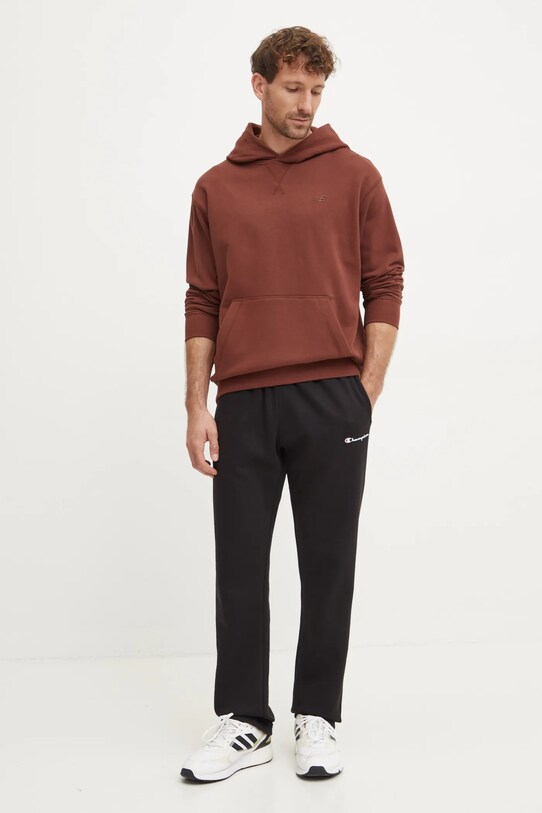 Bavlnená mikina New Balance MT41534ROK hnedá AW24