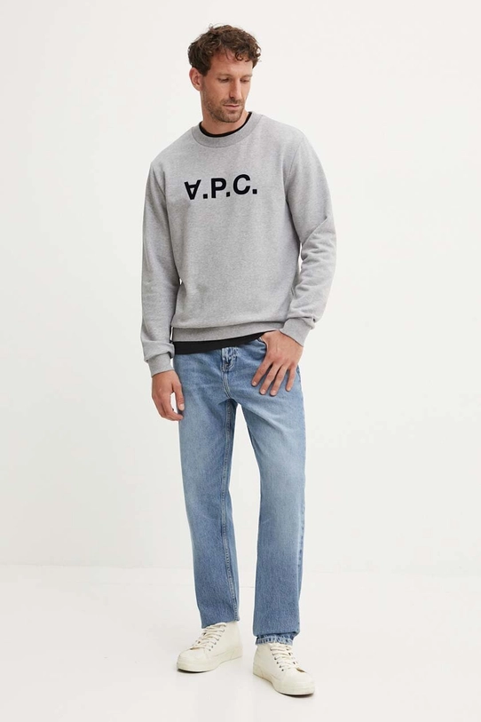 Бавовняна кофта A.P.C. sweat standard grand vpc GOTS COHBN.M27907 сірий AW24