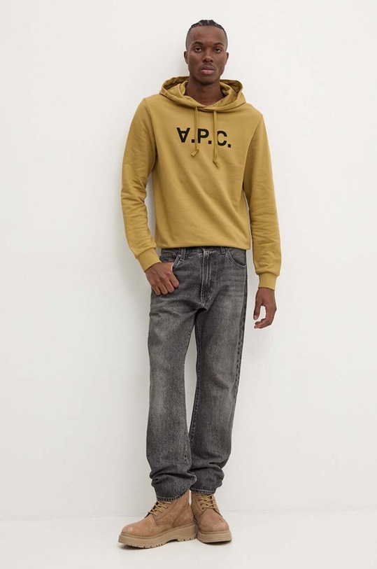 A.P.C. hanorac de bumbac hoodie standard grand vpc GOTS COHBN.M27908 galben AW24