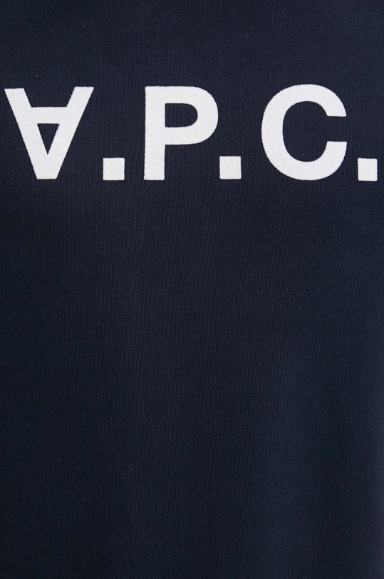 Bavlněná mikina A.P.C. hoodie standard grand vpc GOTS COHBN.M27908 námořnická modř