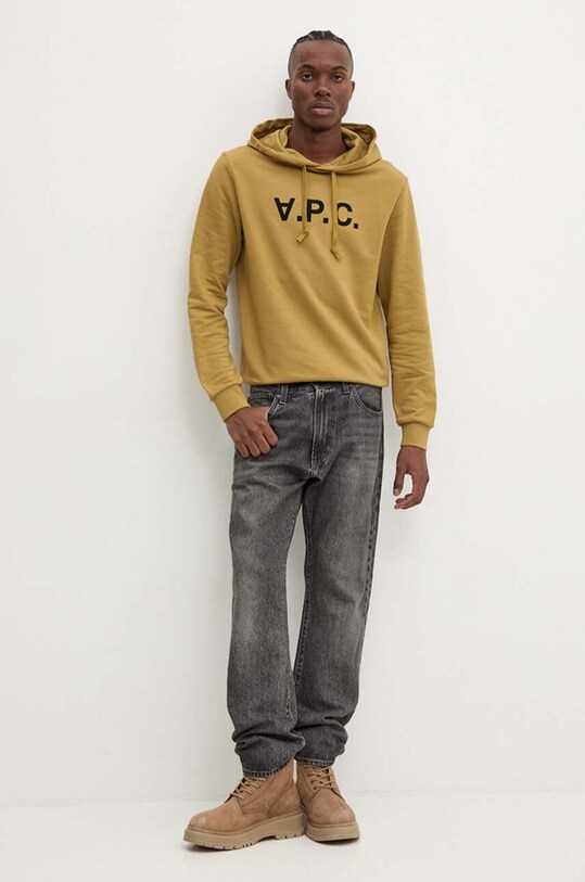 Хлопковая кофта A.P.C. hoodie standard grand vpc GOTS COHBN.M27908 зелёный AW24