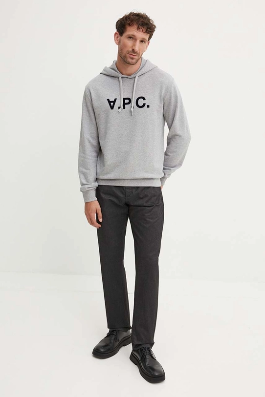 Бавовняна кофта A.P.C. hoodie standard grand vpc GOTS COHBN.M27908 сірий AW24