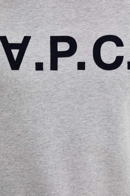 Хлопковая кофта A.P.C. hoodie standard grand vpc GOTS COHBN.M27908 серый